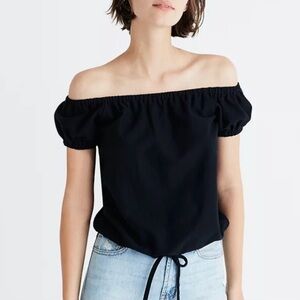 NWT Madewell black off shoulder top size XS